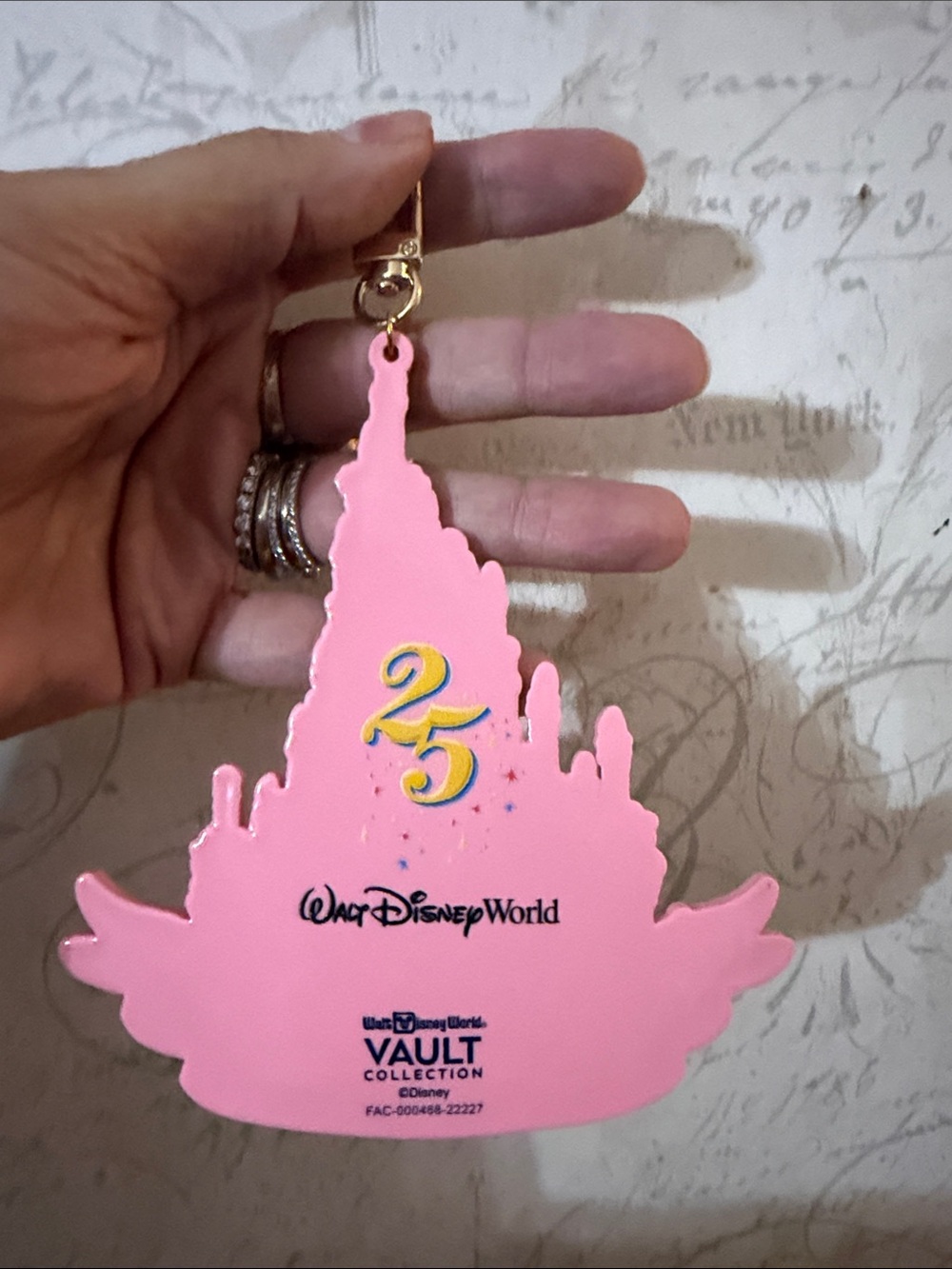 Disney Pink Castle 25th Anniversary Keychain with Mickey - Picture 2 of 2